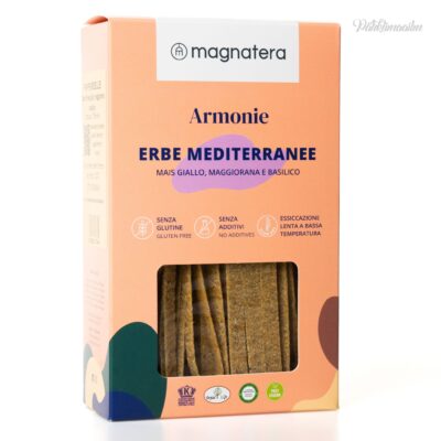 “MAGNATERA” kollase maisi makaronid majoraani ja basiilikuga, 250 g