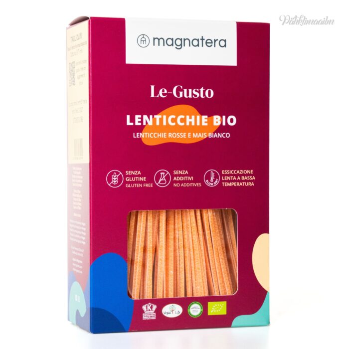 "MAGNATERA" punase läätse ja valge maisi makaronid, 250 g
