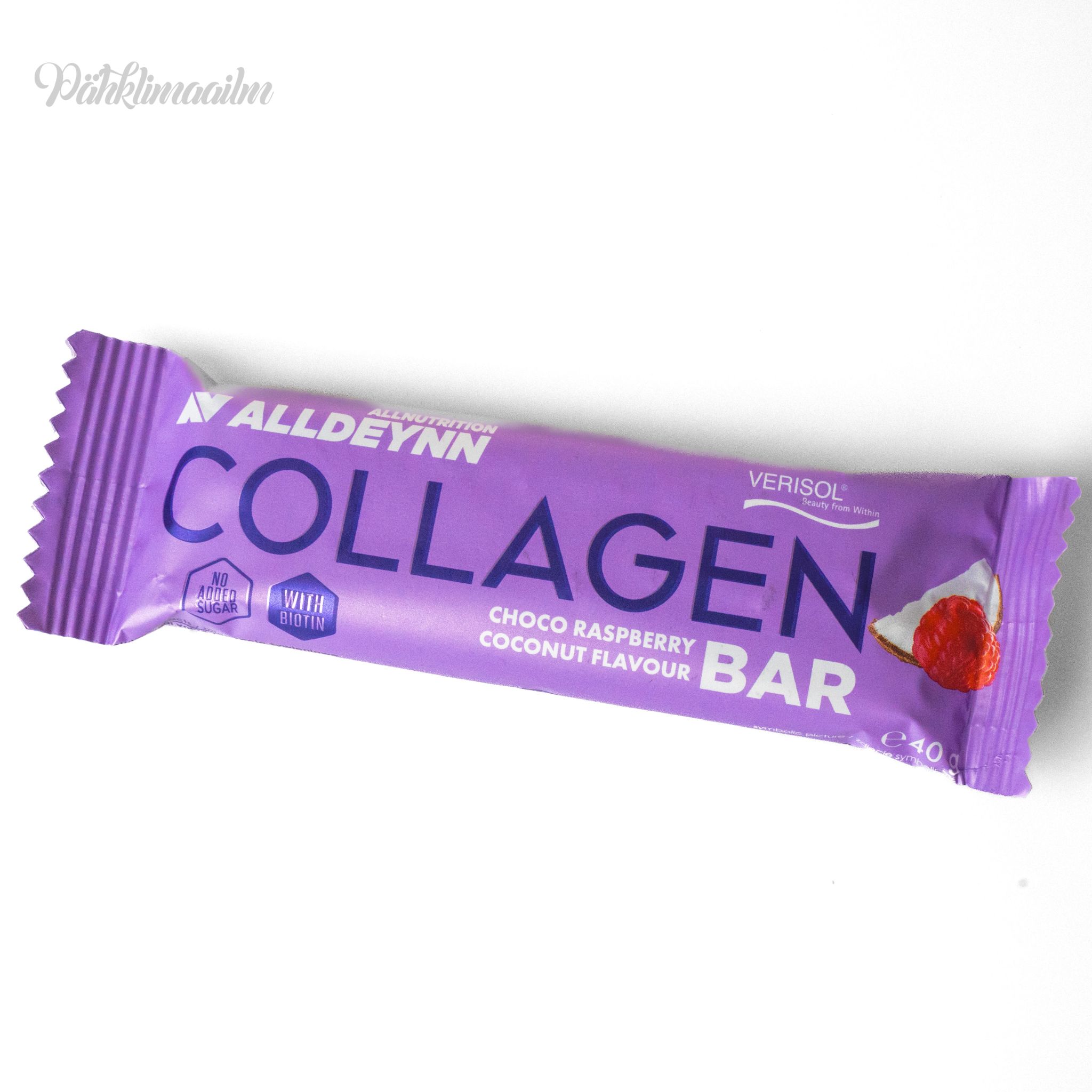 Batoon "ALLNUTRITION ALLDEYNN" kollageeni, kookoshelveste ja vaarikatega, 40 g