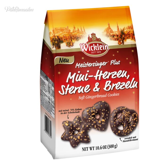 "Wicklein" piparkoogid tumedas šokolaadis mandlitükkidega, 300 g