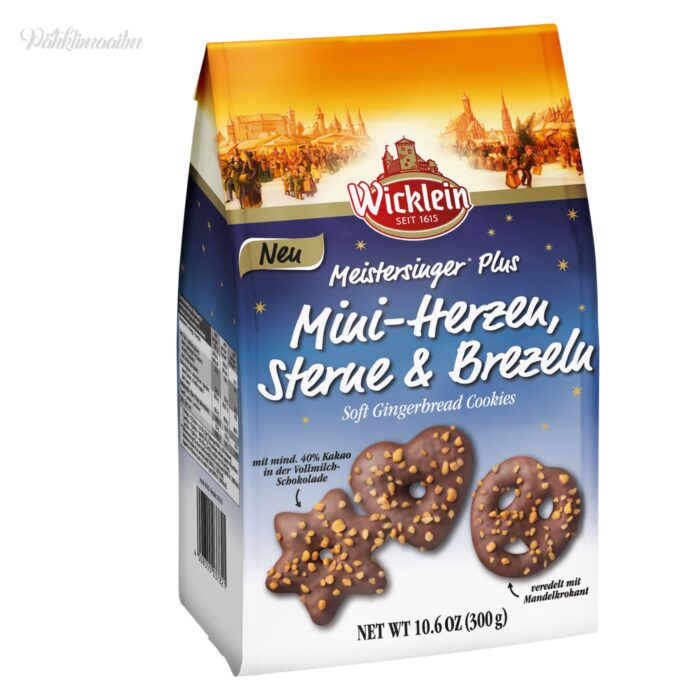 "Wicklein" piparkoogid piimašokolaadis mandlitükkidega, 300 g