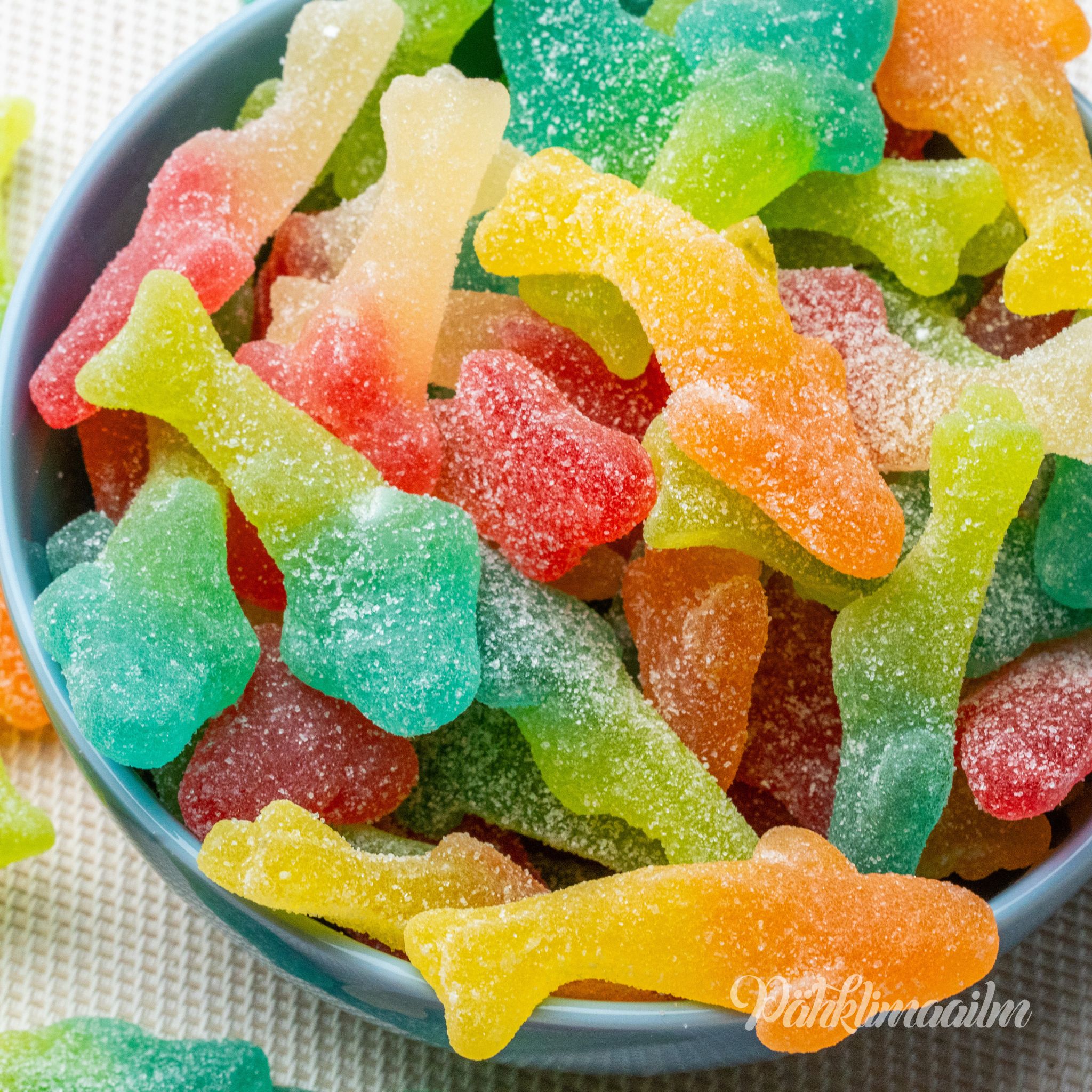 Kummikommid Suhkruga kaetud puuviljahaid, 1 kg