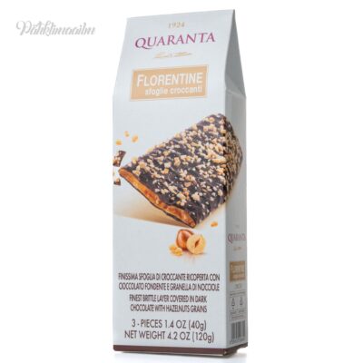 “QUARANTA” krokantbatoonid sarapuupähklitega, kaetud tumeda šokolaadiga, 120 g